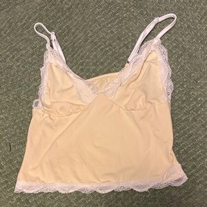 Elegant Yellow Lace Trim Camisole
